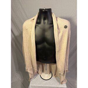 Matilda Jane Womens Tan Cardigan Shawl Neutral Long Scandi Small S Fringe